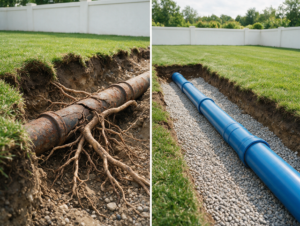 Replacing Aging Cast Iron Sewer Laterals in Main Line Properties in Main Line