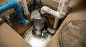 Main Line Sewer Cleanout Access shown in a realistic Main Line, PA residential construction setting.