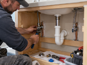 Fixture shutoff valve replacement before a Philadelphia bathroom remodel